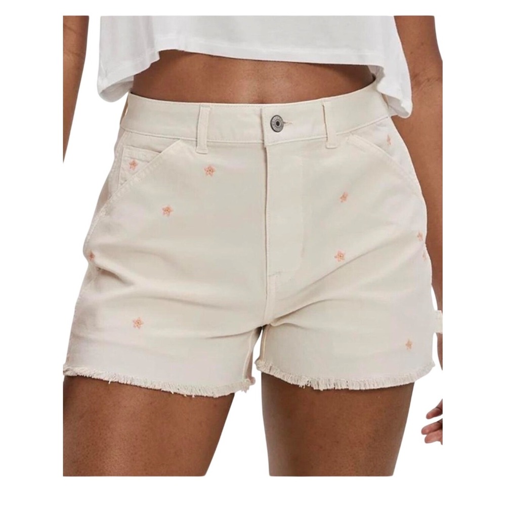 American Eagle Outfitters Floral Embroidered Highest Rise 90s Boyfriend Shorts 6